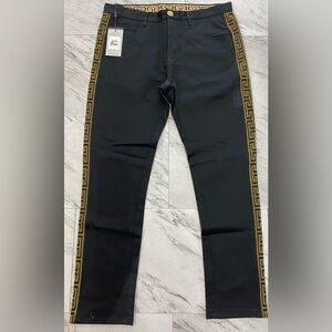 Versace style diamond jeans black W